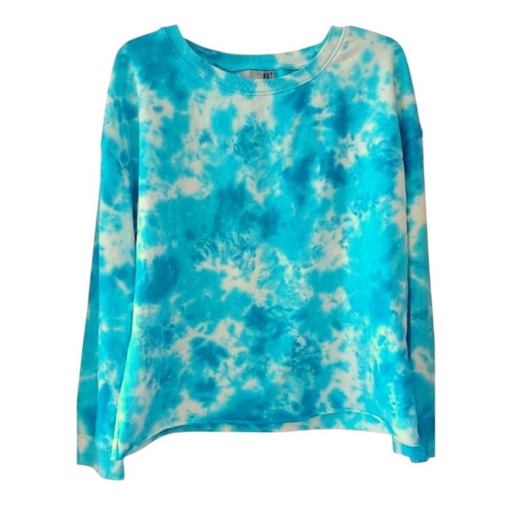 Kut from the Kloth Women's Turquoise Tie-Dye Crewneck Sweatshirt Size Medium